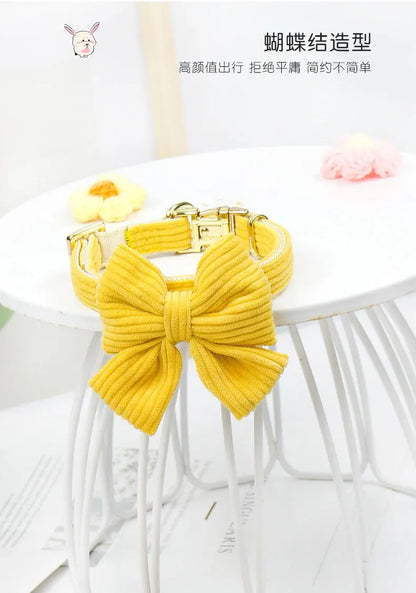 Dog Leash Chest Harness Collar Corduroy Pet Set New Small Pet Dog Harness Set  dog accessories for small dogs